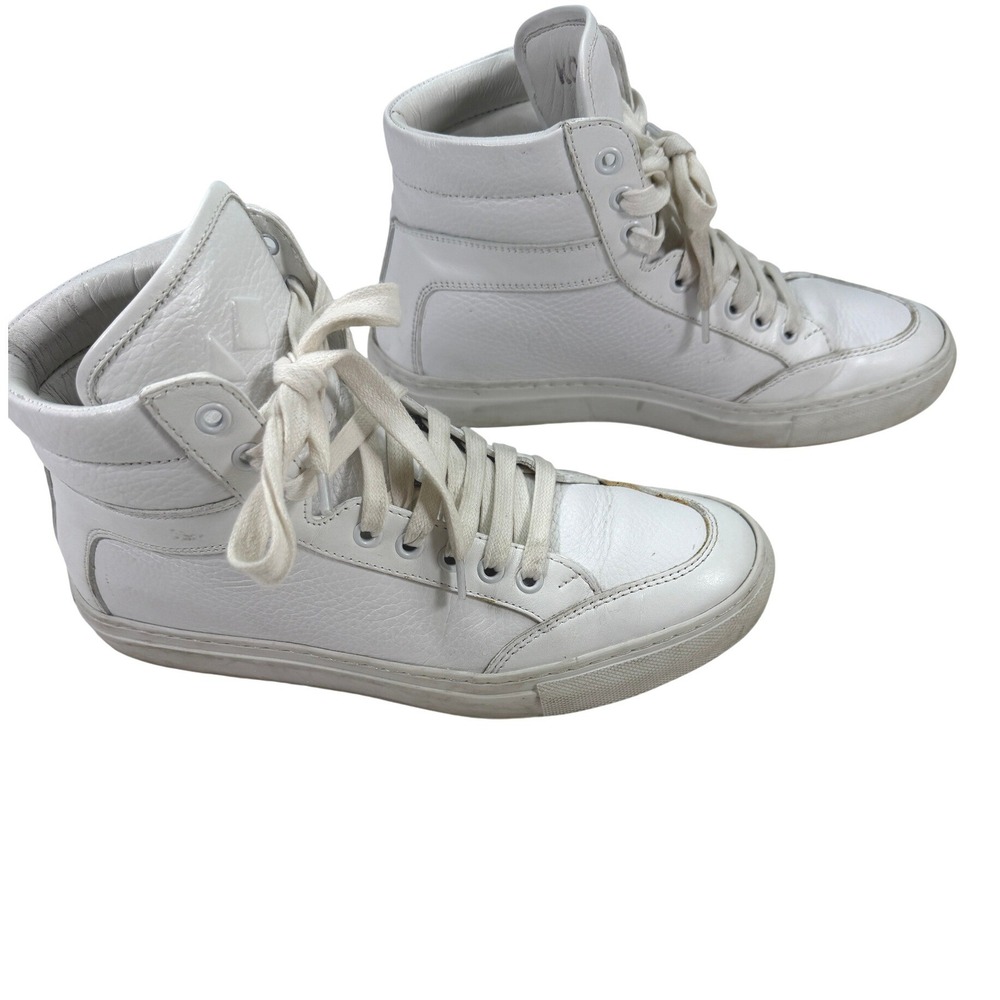 KOIO Sneakers White Leather High‎ Top Made in Italy Women’s Size 7.5 / 8